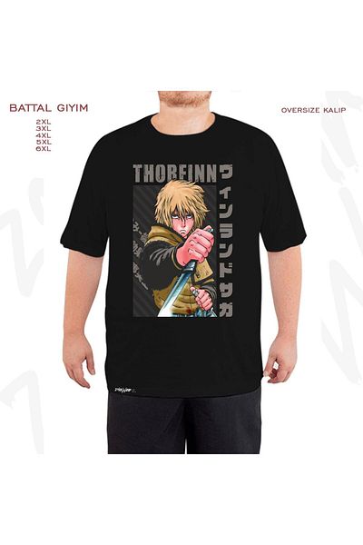 ZOKAWEAR Τυπωμένο μαύρο μπλουζάκι Vinland Saga Thorfinn Karlsefni - King Fit