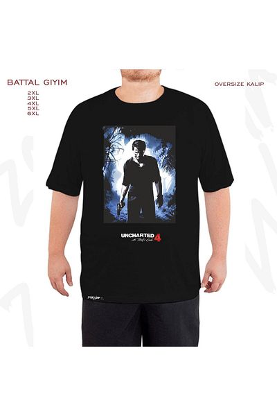 ZOKAWEAR Μαύρο μπλουζάκι Oversize Uncharted Printed Battal (Bol) Mold