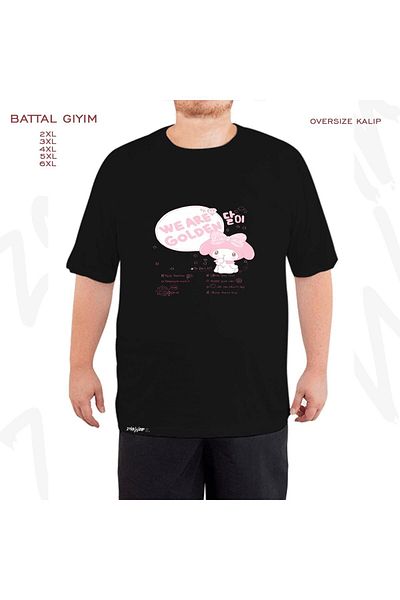 ZOKAWEAR Μαύρο μπλουζάκι Oversize We Are Golden Printed Battal (Bol) Mold