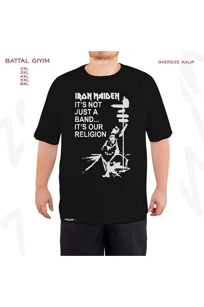 ZOKAWEAR Μαύρο μπλουζάκι Oversize Iron Maiden Just Printed Battal (Bol) Mold