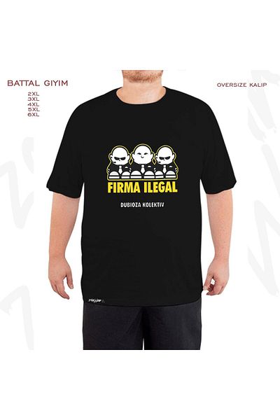 ZOKAWEAR Oversize Dubioza Kolektiv Printed Battal (Bol) Mold Μαύρο T-Shirt