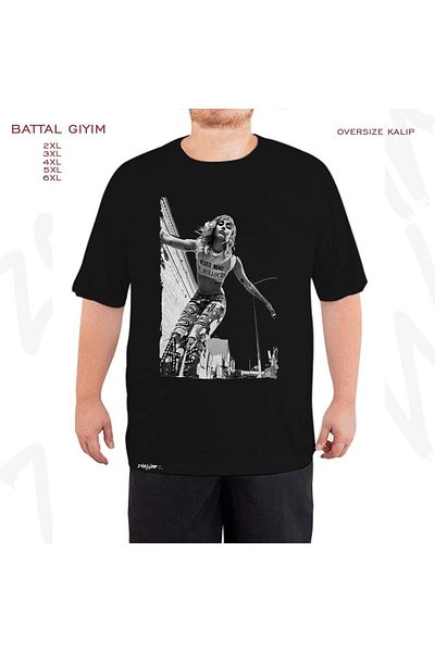 ZOKAWEAR Oversize Miley Cyrus2 Printed Oversize (Bol) Μαύρο T-Shirt