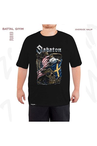ZOKAWEAR Oversize Sabaton, Eagle Printed Oversize (Bol) Mold Μαύρο T-Shirt