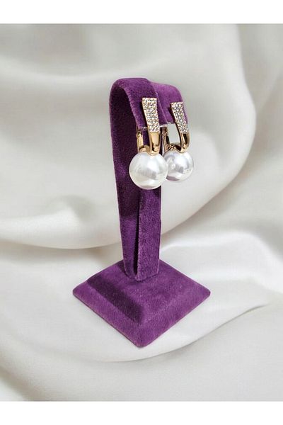 XUPING JEWELRY أقراط متدلية من حجر الزركون مع اللؤلؤ