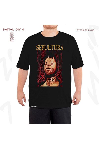 ZOKAWEAR Μαύρο μπλουζάκι Oversize Roots Sepultura με στάμπα μεγάλου μεγέθους