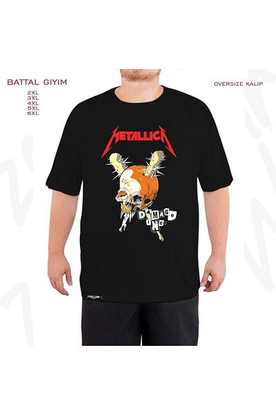 ZOKAWEAR Tricou supradimensionat Metallica v6 Printed Battal (Bol) Mold negru