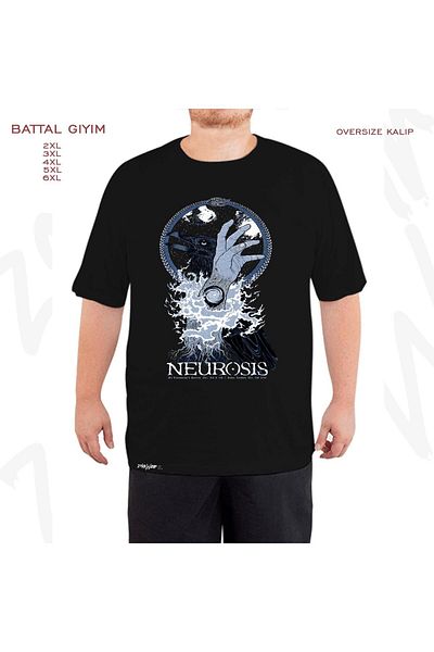 ZOKAWEAR Oversize Neurosis, Rock Metal Band Printed Battal (Bol) Mold Μαύρο T-Shirt