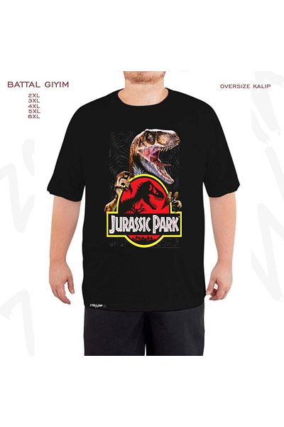 ZOKAWEAR Tricou supradimensionat Jurassic Park Tropical Dark Printed King (Bol) Mold Black