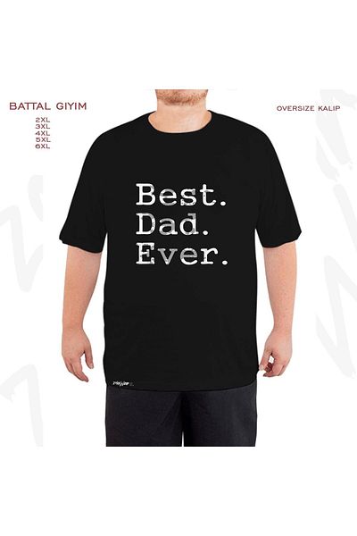 ZOKAWEAR Oversize Best Dad Ever 3 εμπριμέ μαύρο μπλουζάκι με φόρμα μεγάλου μεγέθους
