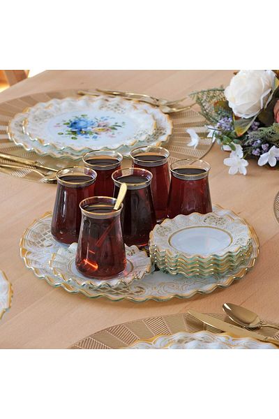 Glore Tiete Gold Gilt Glass Tray