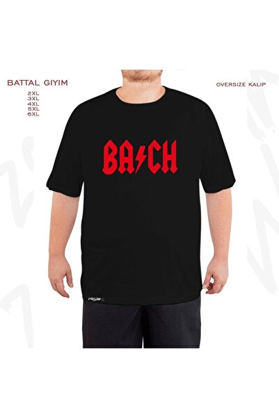 ZOKAWEAR Oversize Bach, Like Acdc, Κλασική Μουσική Μαύρο T-Shirt με στάμπα Oversize