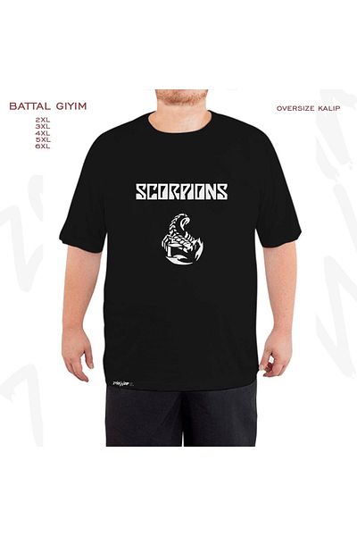 ZOKAWEAR Μαύρο μπλουζάκι Oversize Scorpions 3 Printed Battal (Bol) Mold