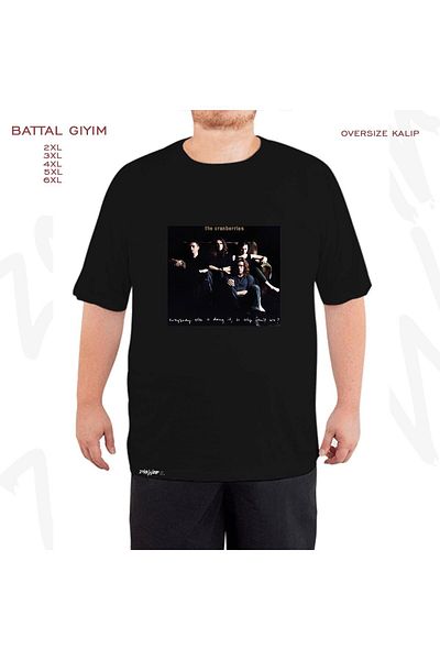 ZOKAWEAR Oversize The Cranberries 2 Printed Battal (Bol) Mold Μαύρο T-Shirt