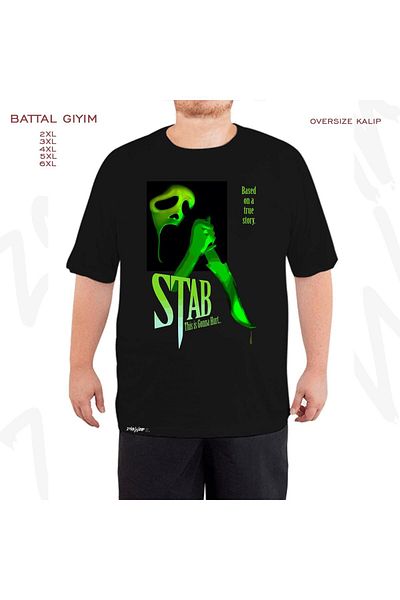 ZOKAWEAR Scream Oversize εμπριμέ μαύρο T-Shirt - Battal Kalıp