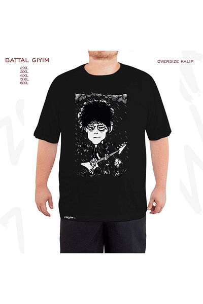ZOKAWEAR Oversize The Cure Printed Battal (Bol) Mold Μαύρο T-Shirt