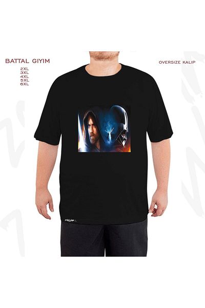 ZOKAWEAR Oversize Star Wars (Dart Vader) 8 εμπριμέ μαύρο μπλουζάκι με μέγεθος μεγάλου μεγέθους