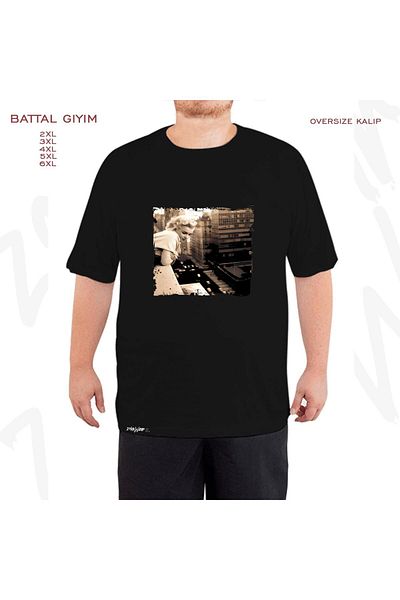 ZOKAWEAR Υπερμεγέθη Μαύρο T-Shirt με στάμπα Marilyn Monroe