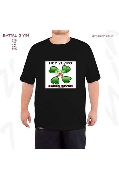 ZOKAWEAR Oversize 4chan Printed Battal (Bol) Mold Μαύρο T-Shirt