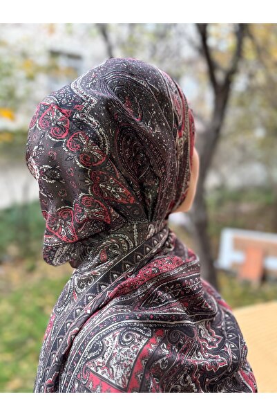 shalby Camellia Patterned Soft Cotton Shawl - Pomegranate