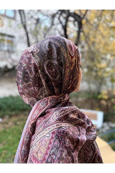 shalby Camellia Patterned Cotton Soft Shawl - Powder