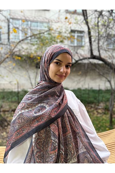 shalby Camellia Patterned Soft Cotton Shawl - Rose Hijab