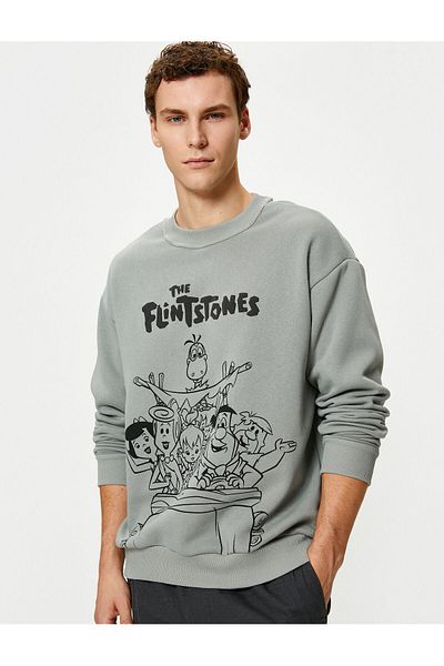 Koton Flintstones Crew Neck Sweat Comfortable Cut Licensed Printed