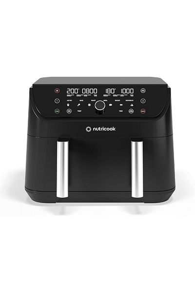 Nutricook Air Fryer Duo 2 Flexzone, 2400 Watts, 2 Cooking Zones, Air Fry, Bake, Roast, 6 Presets, 8.5L, Black