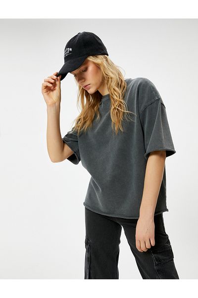 Koton Basic T-Shirt Short Sleeve Crew Neck Cotton Pale Effect