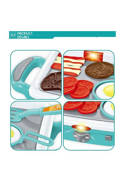 Vardem Blue Sound Light Toy Barbecue and Grill Set