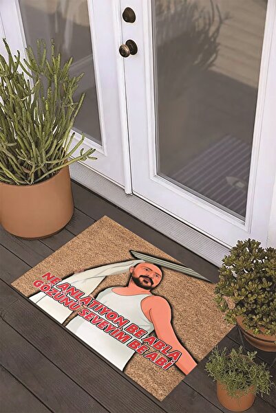 Viyana Home Dijital Baskılı Kaymaz Taban Yıkanabilir Renkli Esprili Kapı Önü Paspası (40x60cm)