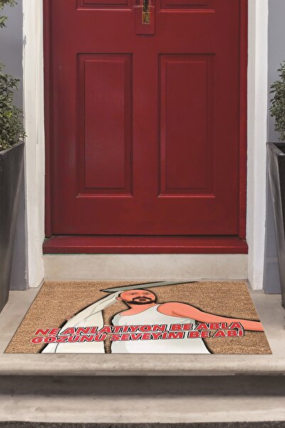 Viyana Home Dijital Baskılı Kaymaz Taban Yıkanabilir Renkli Esprili Kapı Önü Paspası (40x60cm)