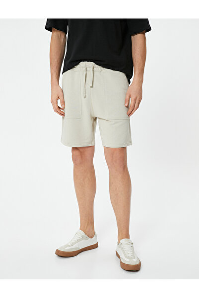 Koton Basic Woven Shorts with Lace-up Waist and Pocket Detail