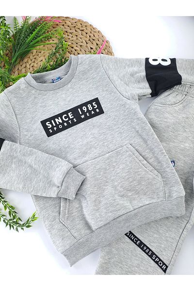 Butik Set de trening pentru băieți, cu 3 fire ridicate, cu fleece în interior, calitate premium