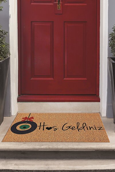 Viyana Home Dijital Baskılı Kaymaz Taban Yıkanabilir Hoşgeldiniz Yazılı Kapı Önü Paspası (40x60cm)