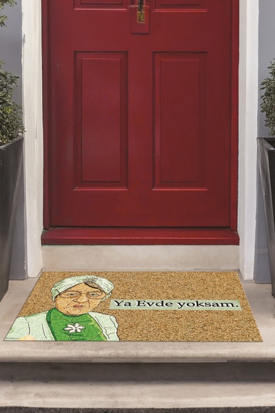 Viyana Home Dijital Baskılı Kaymaz Taban Yıkanabilir Renkli Esprili Kapı Önü Paspası (40x60cm)