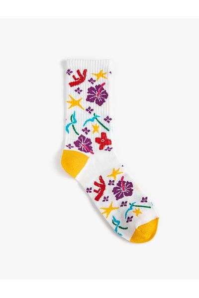 Koton Sosete Floral Socket cu Detaliu Broderie