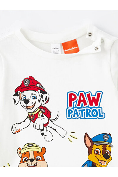 LC Waikiki LCW baby Ekru Bisiklet Yaka Paw Patrol Baskılı Erkek Çocuk Pijama Takımı