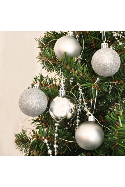 Loremp 5cm Christmas Tree - 10 Pieces Silver Christmas Tree Ornament