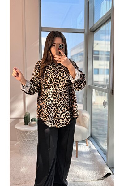 butiktulayyalcintas Leopar Gabardin Gömlek
