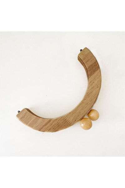 yumakça Çanta Bursu Ahşap Oval Boncuklu Açık Kahve 20 Cm