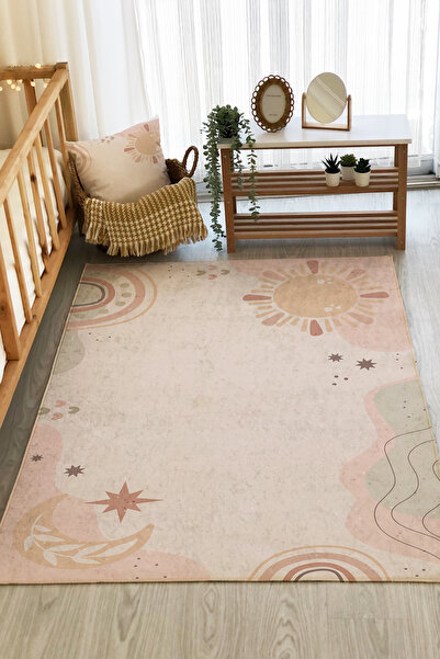 Evmila Gökkuşağı Desenli Baskı Kalın 7mm Halı Modeli