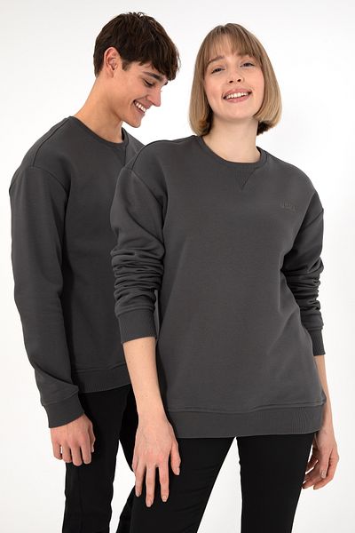 U.S. Polo Assn. Men's Crew Neck Anthracite Basic Raised Sweatshirt 50295148 -Vr006