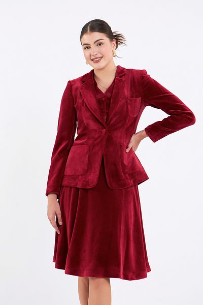 Volanlı Velvet Close Skirt