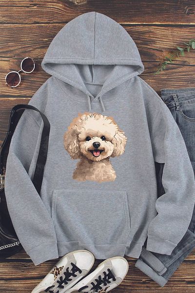Korefanzin ΚΩΔΙΚΟΣ TREND KOREFANZIN CUTE POODLE ΕΚΠΤΩΜΕΝΟ ΦΟΥΤΕΡ ΜΕ κουκούλα
