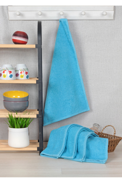 DC Teks %100 Pamuklu Turkuaz Renkli Mutfak ve Kurulama Havlusu 30 x 50 cm (6 ...