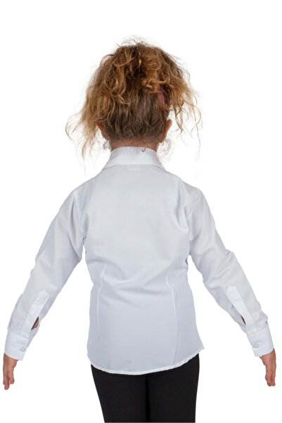 Mnk Baby&Kids Cămașă pentru fetiță de culoare uni MNK0576 ALB