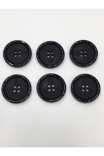 karantuhafiye Coat Coat Button Italian Button Set of 6 Black 3 cm (M8926)