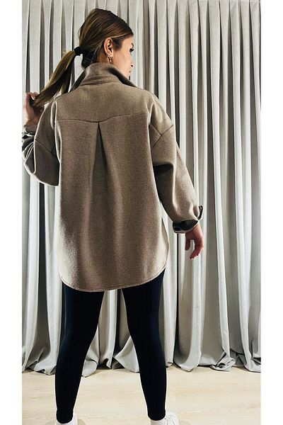 GÖKKUŞAĞITEX Дамска кашмирена риза стандартен размер Oversize