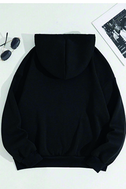 Korefanzin Сладък суитшърт с качулка и щампа на пудел Kode Trend Oversize