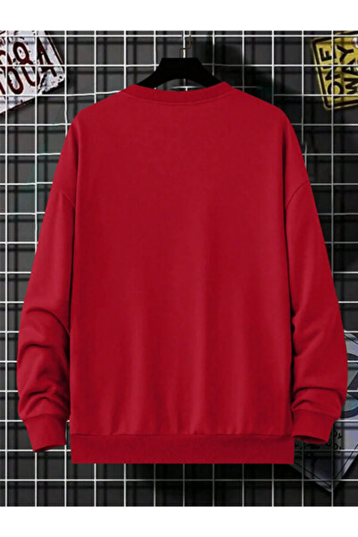 Revasser Unisex Kadın/Erkek Detaylı Milano Özel Baskılı Renkli Oversize Bisiklet Yaka Pamuklu Sweatshirt